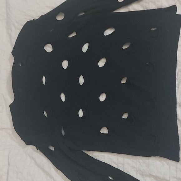 Simone Rocha Merino Wool Sweater/Black/Holes/Stretchy/Size M/Desgner - Picture 5 of 5